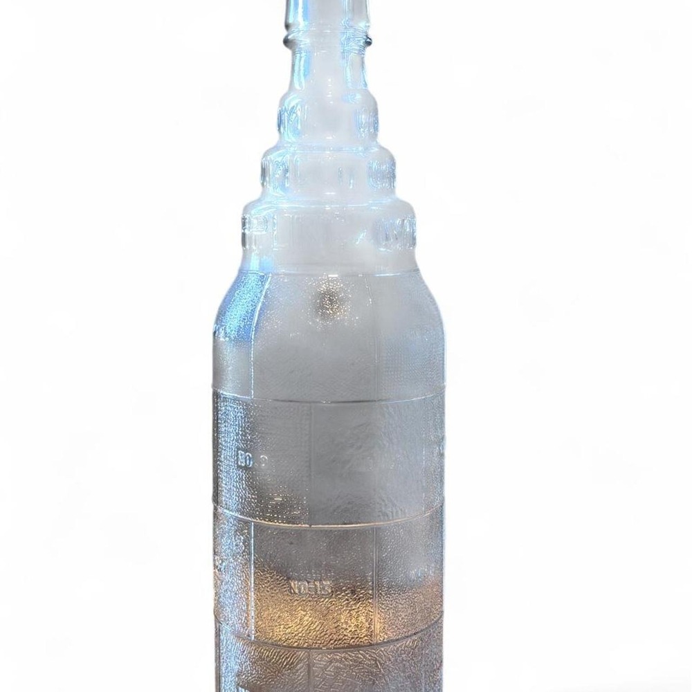 Vintage Overmyer Mould Co OMCO Stippling Texture Test Glass Bottle Sample 9.5in